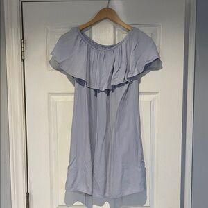 Soft Light Blue Off-Shoulder mini dress Barcelona concept store